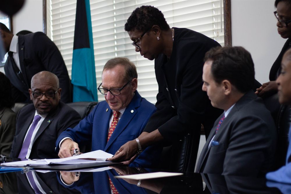 The Shareholders of The Grand Bahama Development Company Limited - DEVCO are pleased to announce that on yesterday, the Government of the Bahamas signed a Heads of Agreement with the Carnival Corporation regarding the $100 Million development of the cruise port in Sharp Rock, Freeport, Grand Bahama.